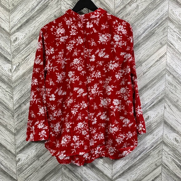 Lauren Ralph Lauren • Women Red Floral Button Up - Picture 7 of 7